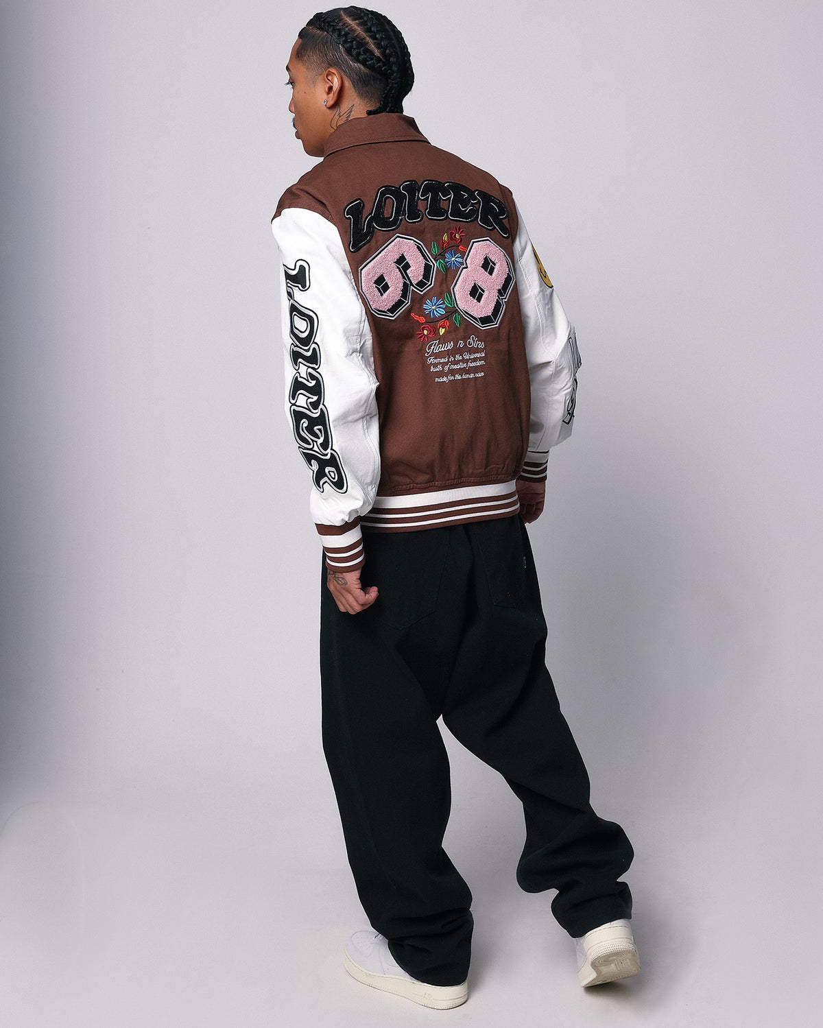 Loiter Flaws Varsity Jacket Brown/Off White  Vintage jacket men, Varsity  jacket, Varsity jacket men